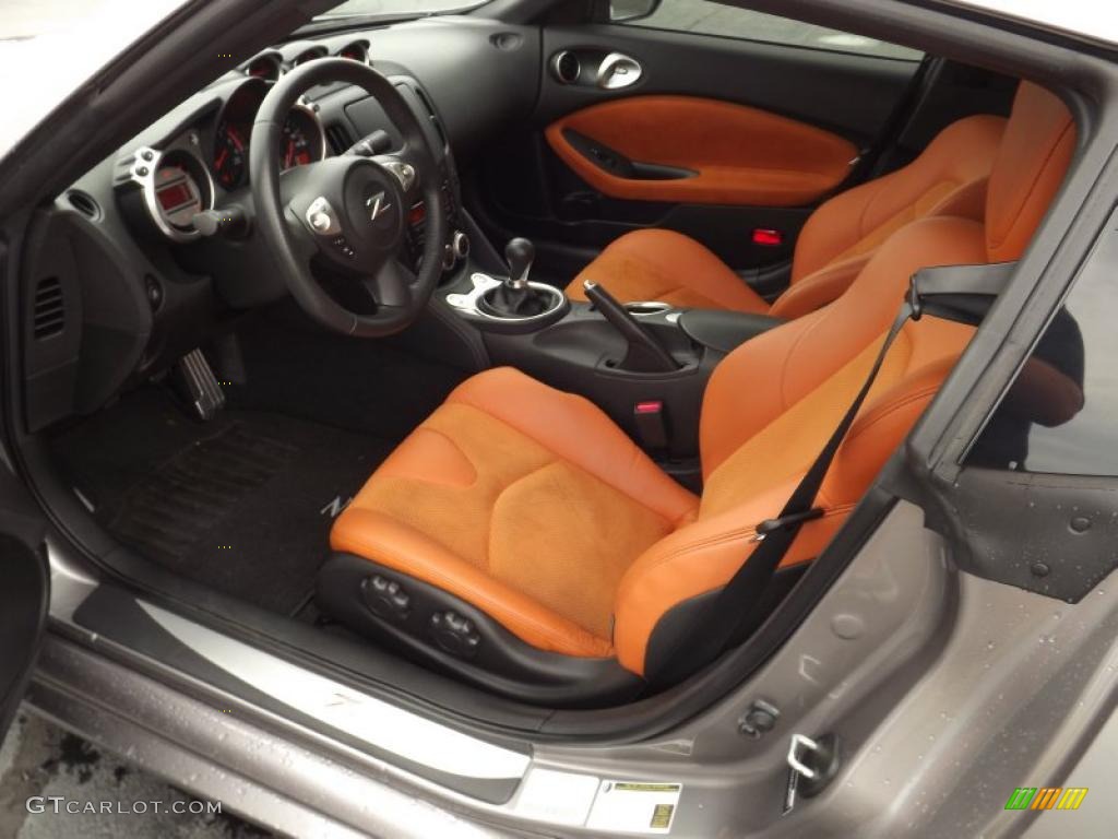 Persimmon Leather Interior 2009 Nissan 370Z Sport Touring Coupe Photo #52756052
