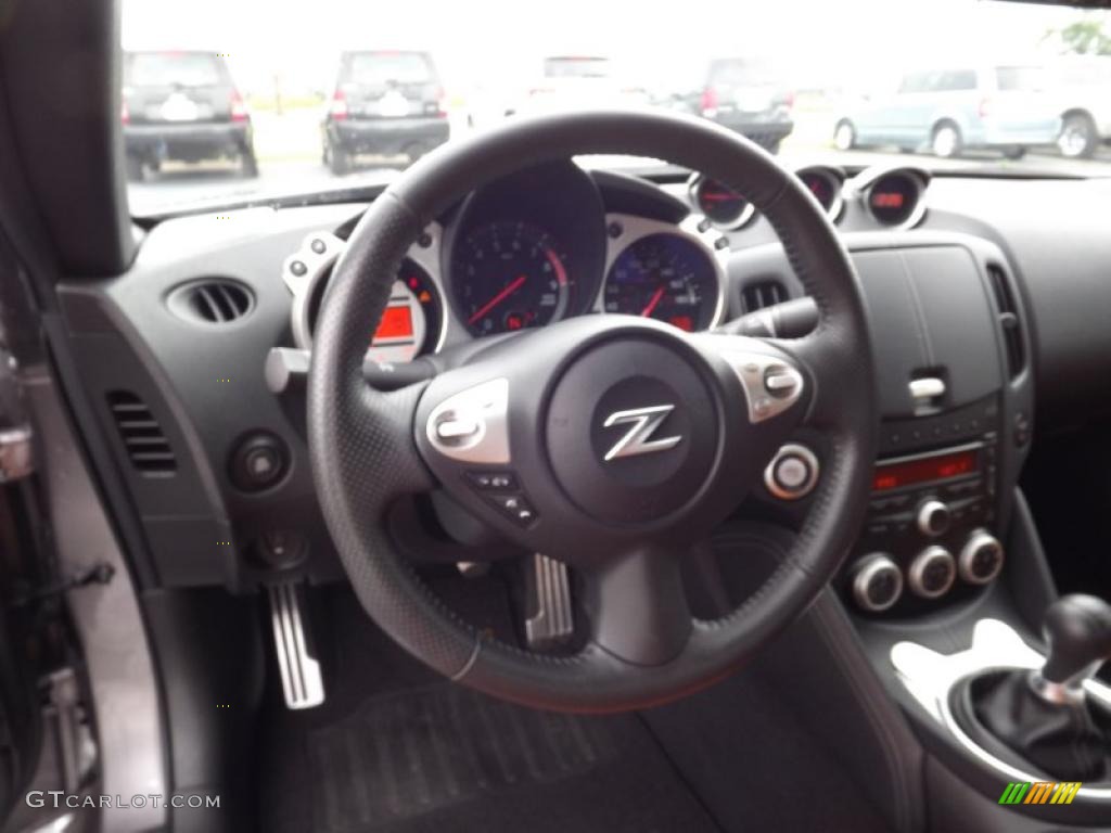 2009 Nissan 370Z Sport Touring Coupe Persimmon Leather Steering Wheel Photo #52756100
