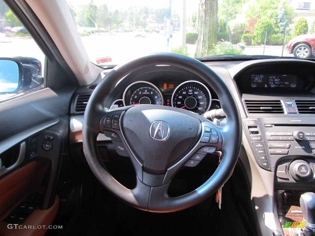 2009 Acura TL 3.7 SH-AWD Umber/Ebony Steering Wheel Photo #52756508