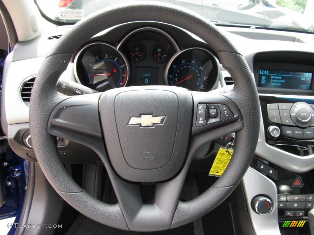 2012 Chevrolet Cruze LS Jet Black/Medium Titanium Steering Wheel Photo #52762200