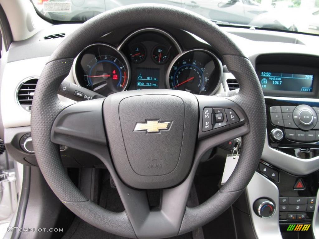 2012 Chevrolet Cruze LS Jet Black/Medium Titanium Steering Wheel Photo #52762552
