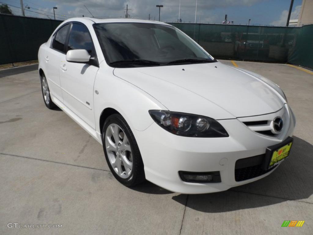 2007 MAZDA3 s Touring Sedan - Crystal White Pearl / Black photo #1