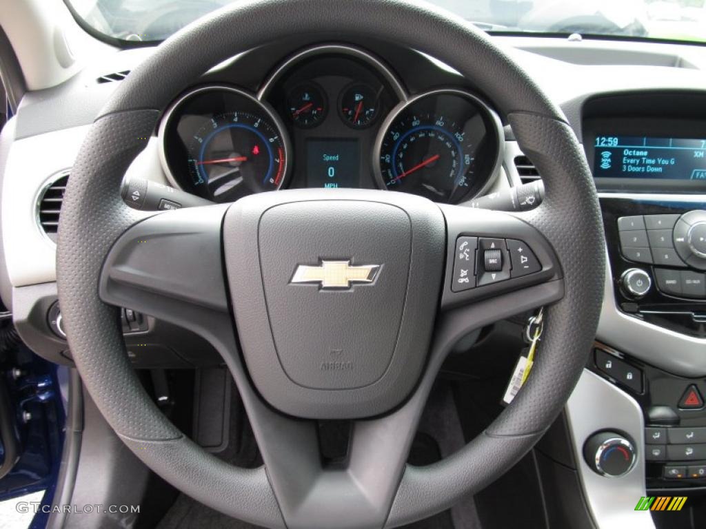 2012 Chevrolet Cruze LS Jet Black/Medium Titanium Steering Wheel Photo #52762900