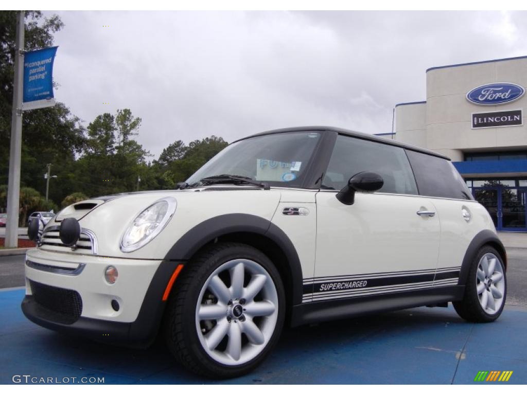 2004 Cooper S Hardtop - Pepper White / Space Grey/Panther Black photo #1