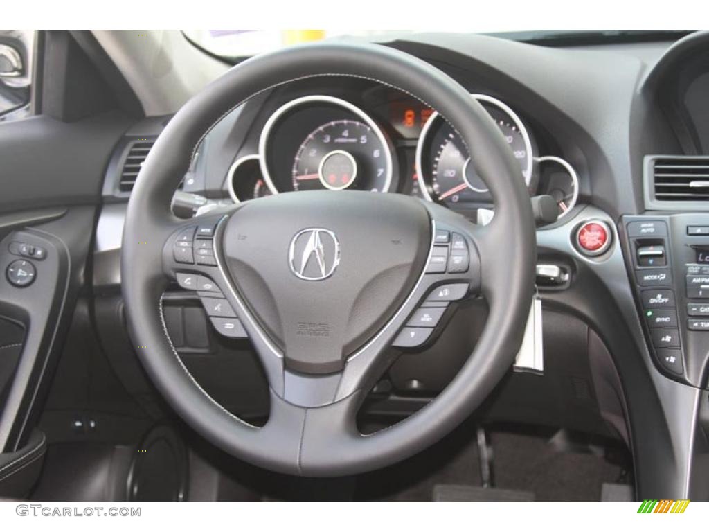 2012 Acura TL 3.7 SH-AWD Technology Ebony Steering Wheel Photo #52769960