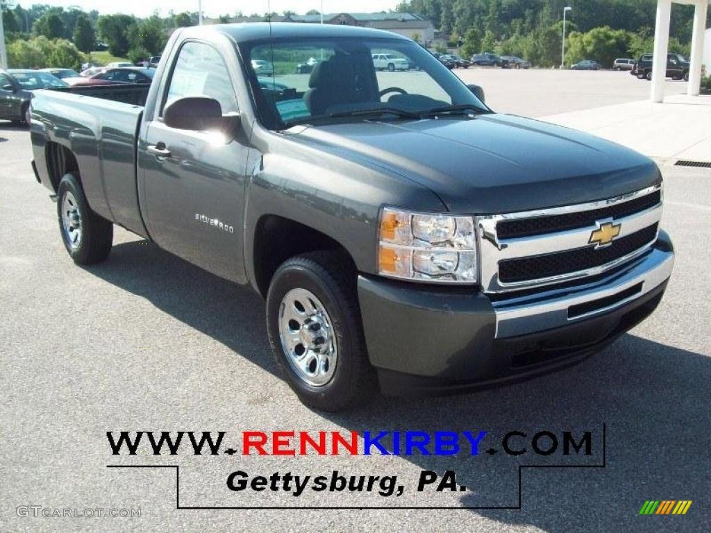 2011 Silverado 1500 LS Regular Cab - Steel Green Metallic / Dark Titanium photo #1