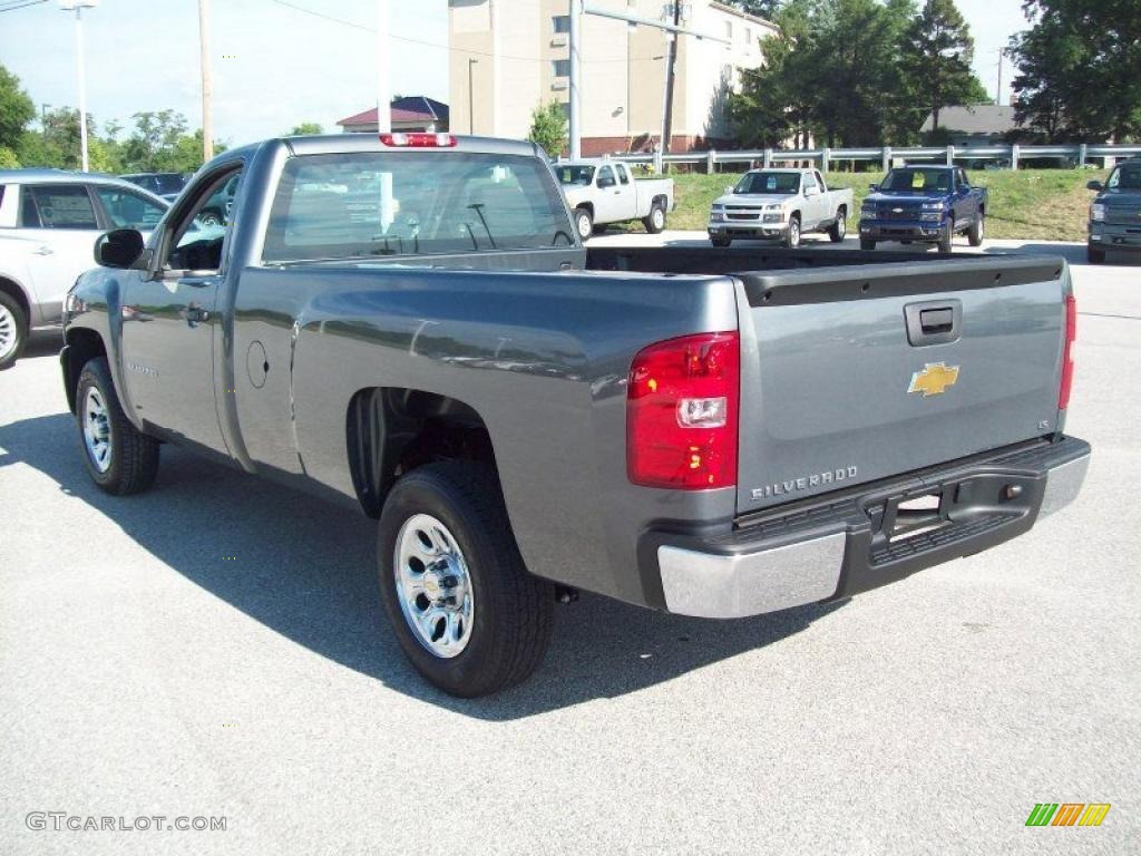 2011 Silverado 1500 LS Regular Cab - Steel Green Metallic / Dark Titanium photo #2