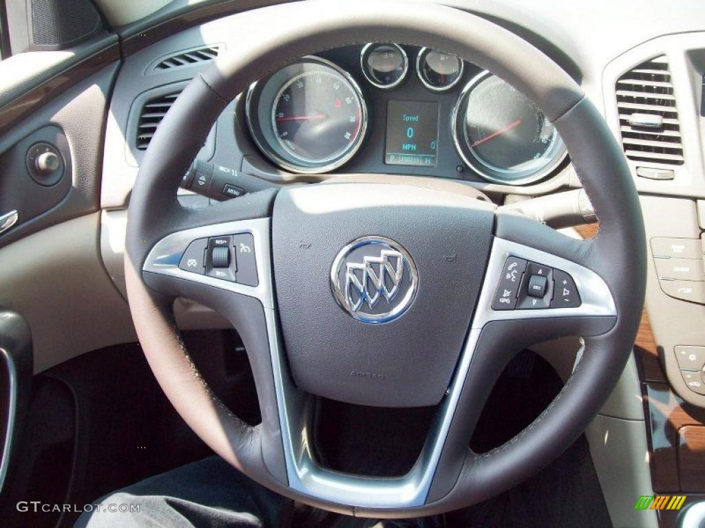 2011 Buick Regal CXL Turbo Cashmere Steering Wheel Photo #52771748