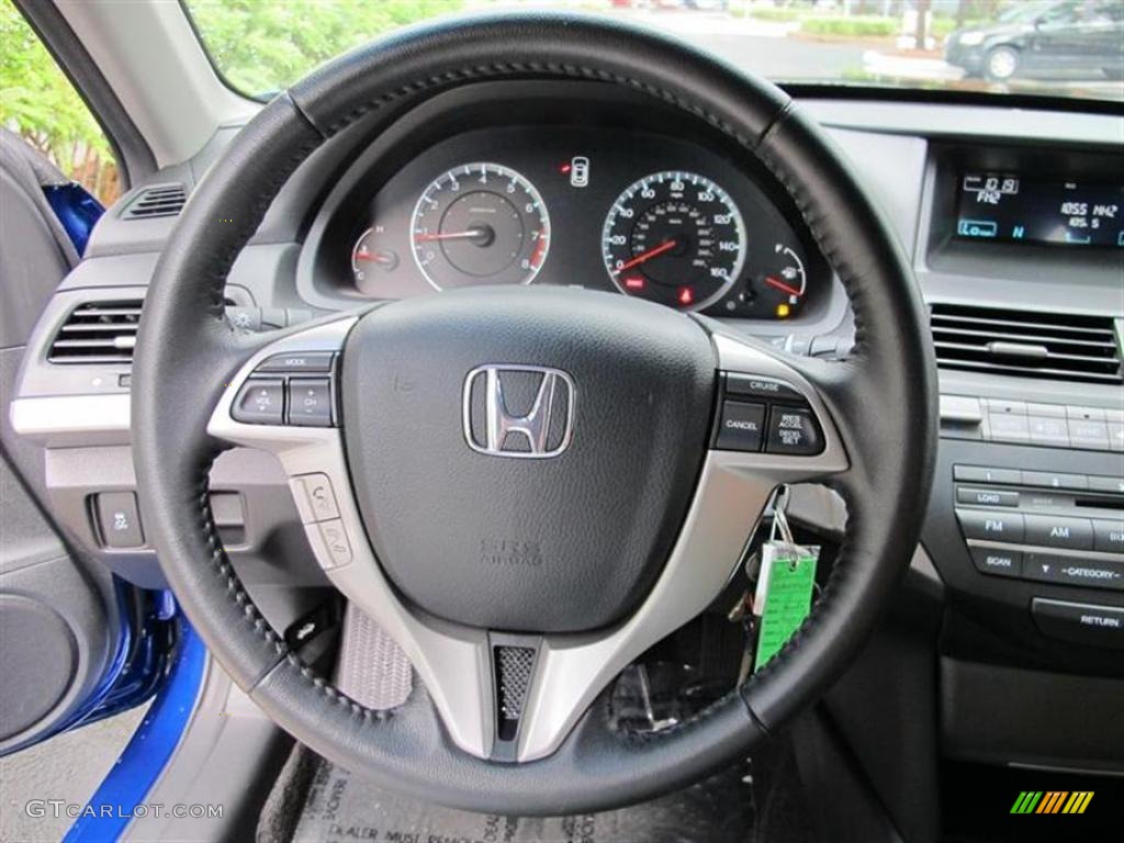 2011 Honda Accord EX-L V6 Coupe Black Steering Wheel Photo #52773540