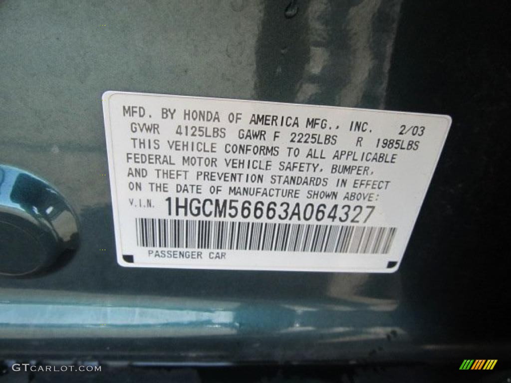 2003 Accord EX Sedan - Noble Green Pearl / Ivory photo #19