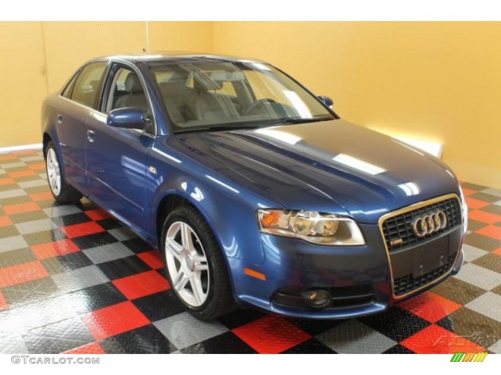 2008 A4 2.0T quattro S-Line Sedan - Ocean Blue Pearl Effect / Light Gray photo #1