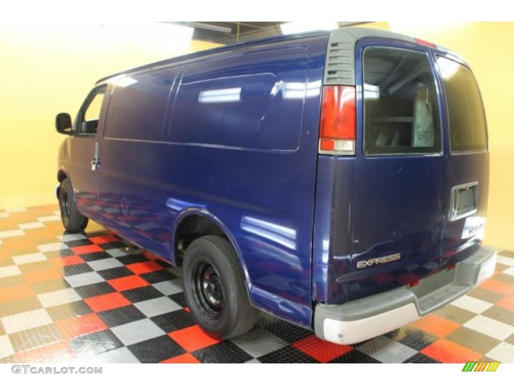 2002 Express 1500 Commercial Van - Indigo Blue Metallic / Dark Pewter photo #3