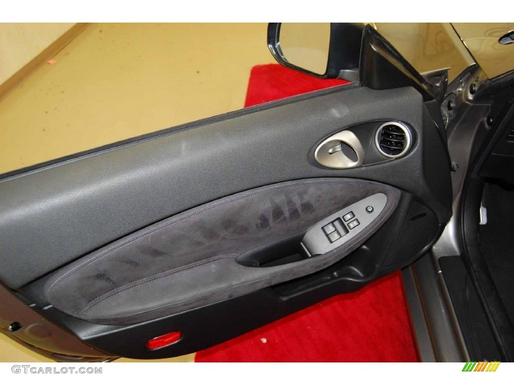 2009 Nissan 370Z Sport Touring Coupe Black Leather Door Panel Photo #52786168