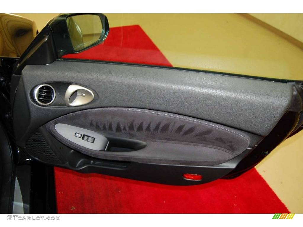 2009 Nissan 370Z Sport Touring Coupe Black Leather Door Panel Photo #52786600