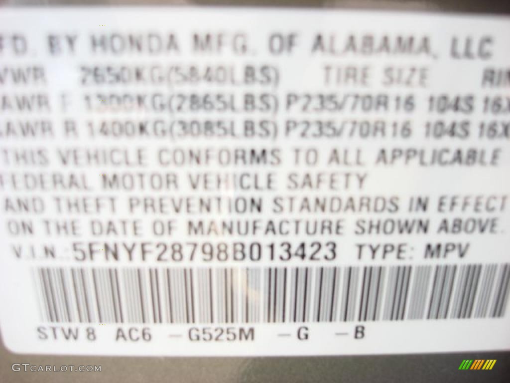 2008 Pilot EX-L - Aberdeen Green Metallic / Olive photo #23