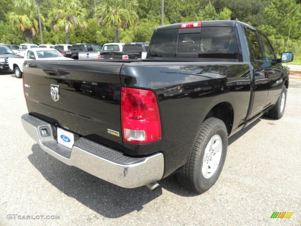 2011 Ram 1500 SLT Quad Cab - Brilliant Black Crystal Pearl / Dark Slate Gray/Medium Graystone photo #13