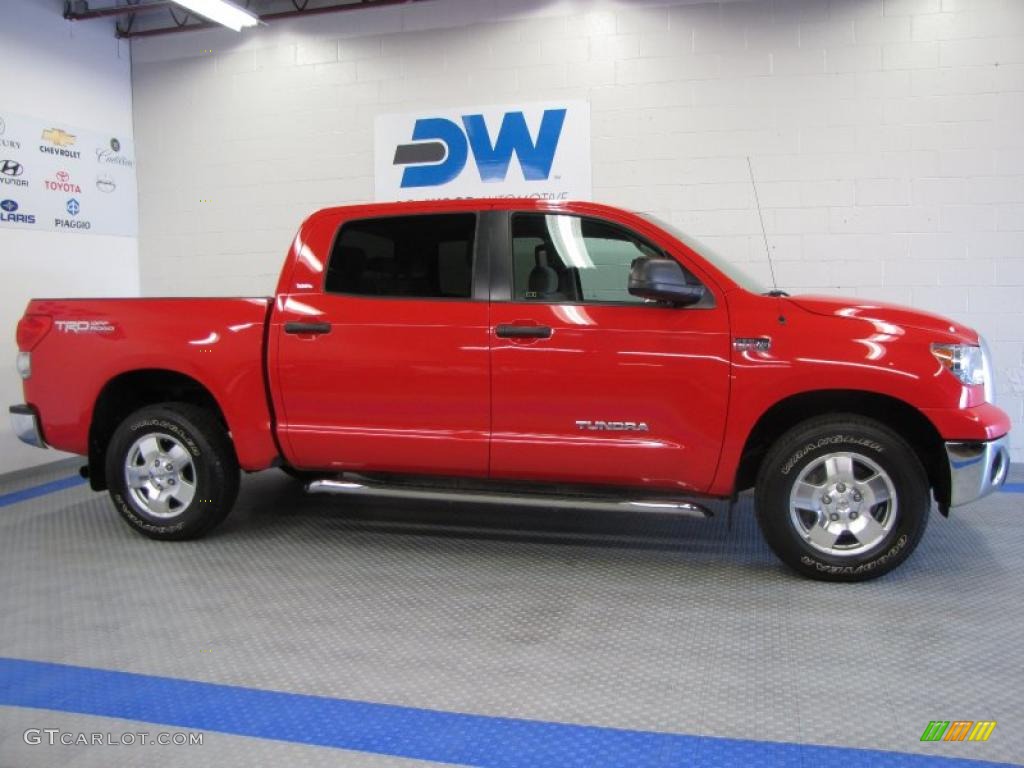 2008 Tundra TRD CrewMax 4x4 - Radiant Red / Beige photo #5