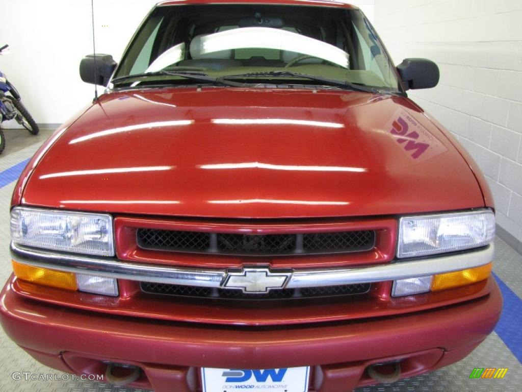 2000 Blazer LS 4x4 - Majestic Red Metallic / Beige photo #7