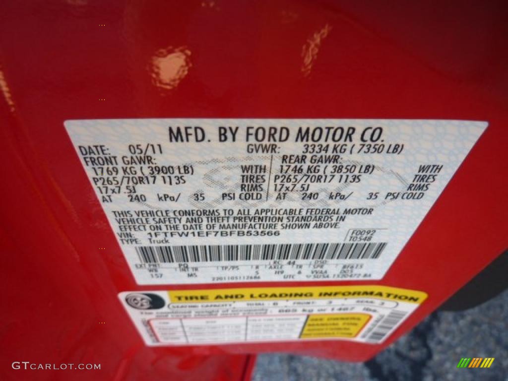 2011 F150 XLT SuperCrew 4x4 - Race Red / Steel Gray photo #19