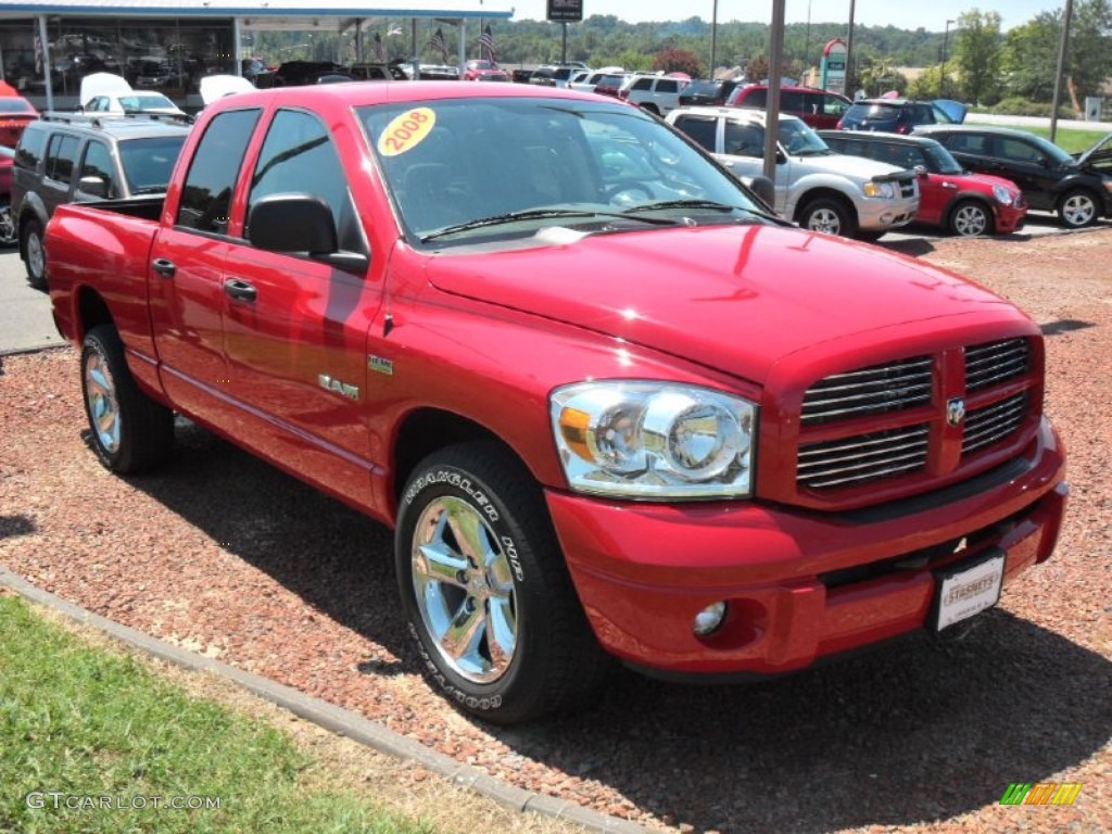 2008 Ram 1500 Sport Quad Cab - Flame Red / Medium Slate Gray photo #5