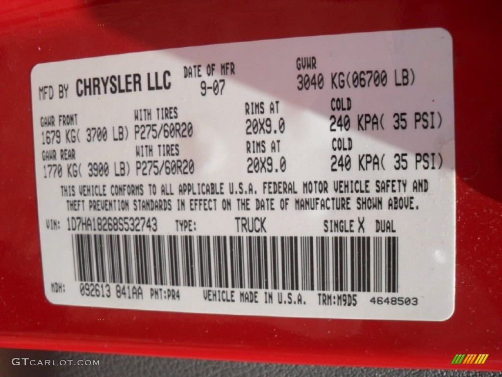 2008 Ram 1500 Sport Quad Cab - Flame Red / Medium Slate Gray photo #6