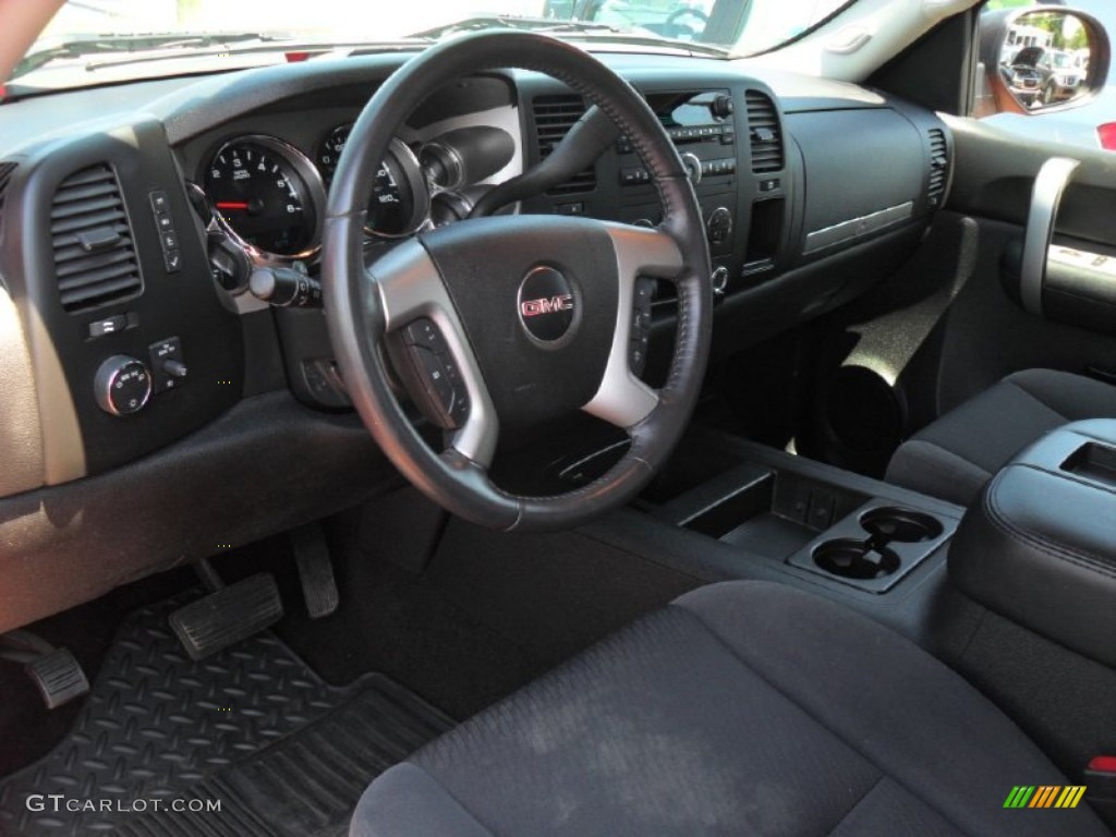 Ebony Interior 2009 GMC Sierra 1500 SLE Extended Cab Photo #52811916