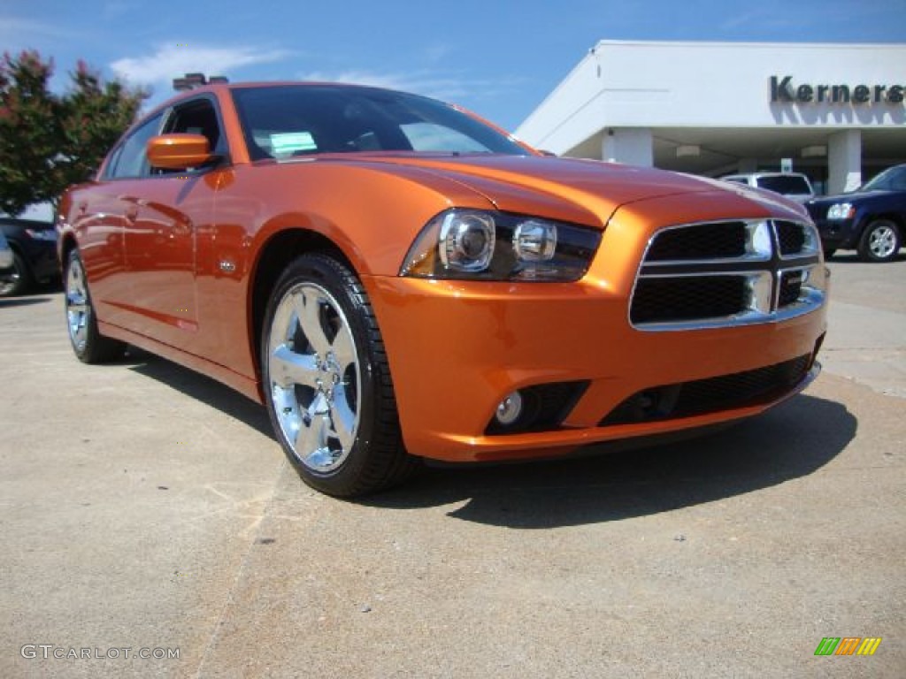 2011 Charger R/T Plus - Toxic Orange Pearl / Black photo #1