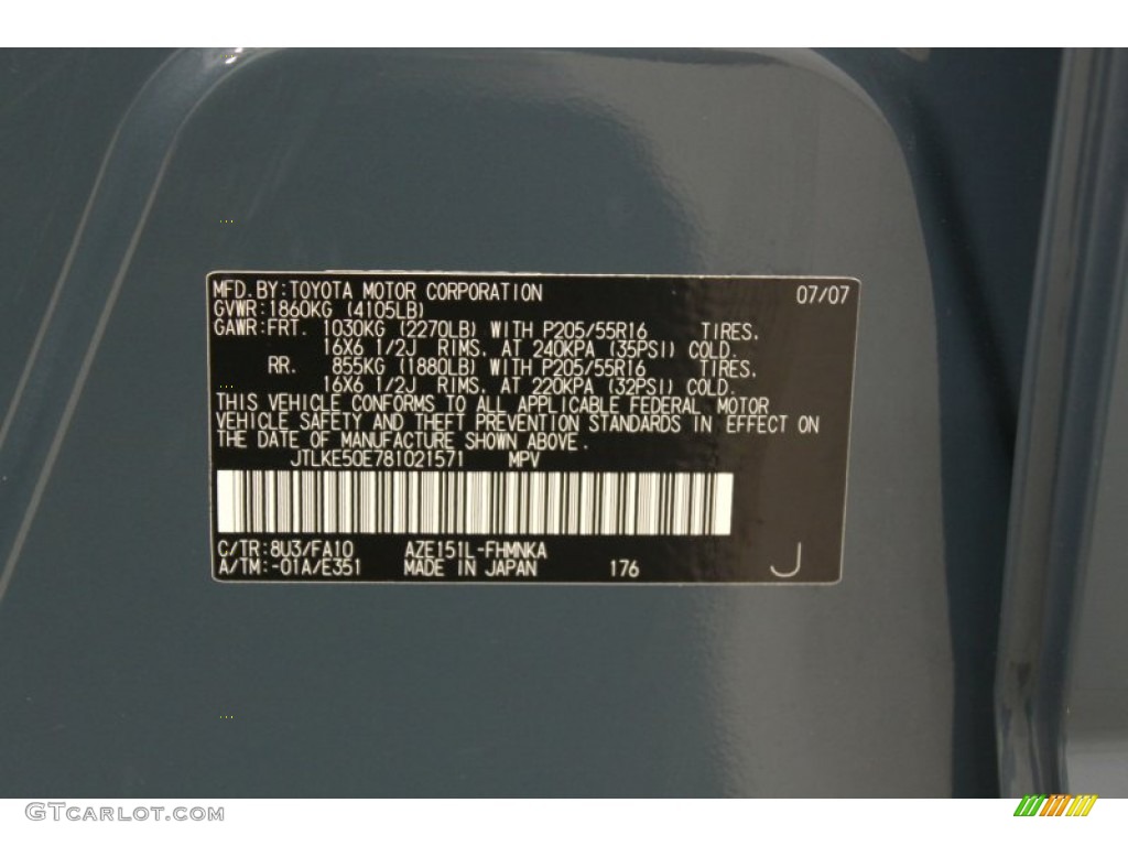 2008 xB Color Code 8U3 for Hypnotic Teal Mica Photo #52812549