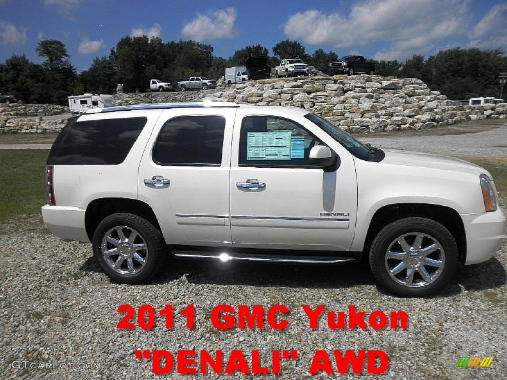 2011 Yukon Denali AWD - White Diamond Tintcoat / Ebony photo #1