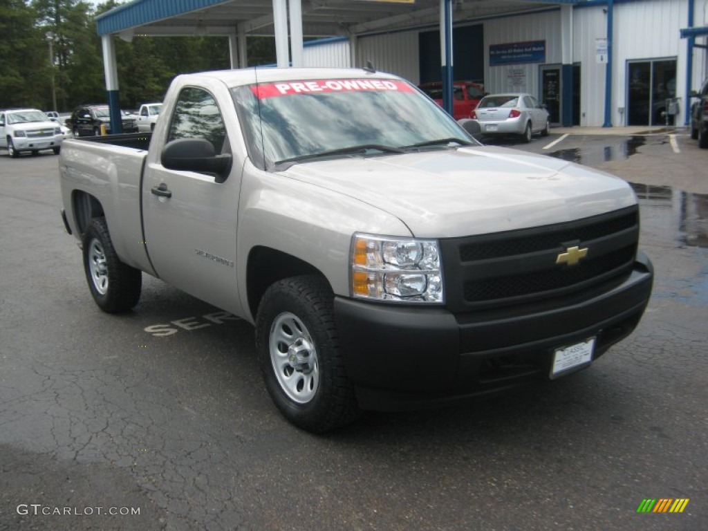 2008 Silverado 1500 Work Truck Regular Cab 4x4 - Silver Birch Metallic / Dark Titanium photo #7