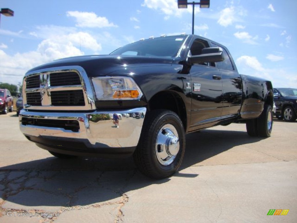 Black 2012 Dodge Ram 3500 HD ST Crew Cab 4x4 Dually Exterior Photo #52814077