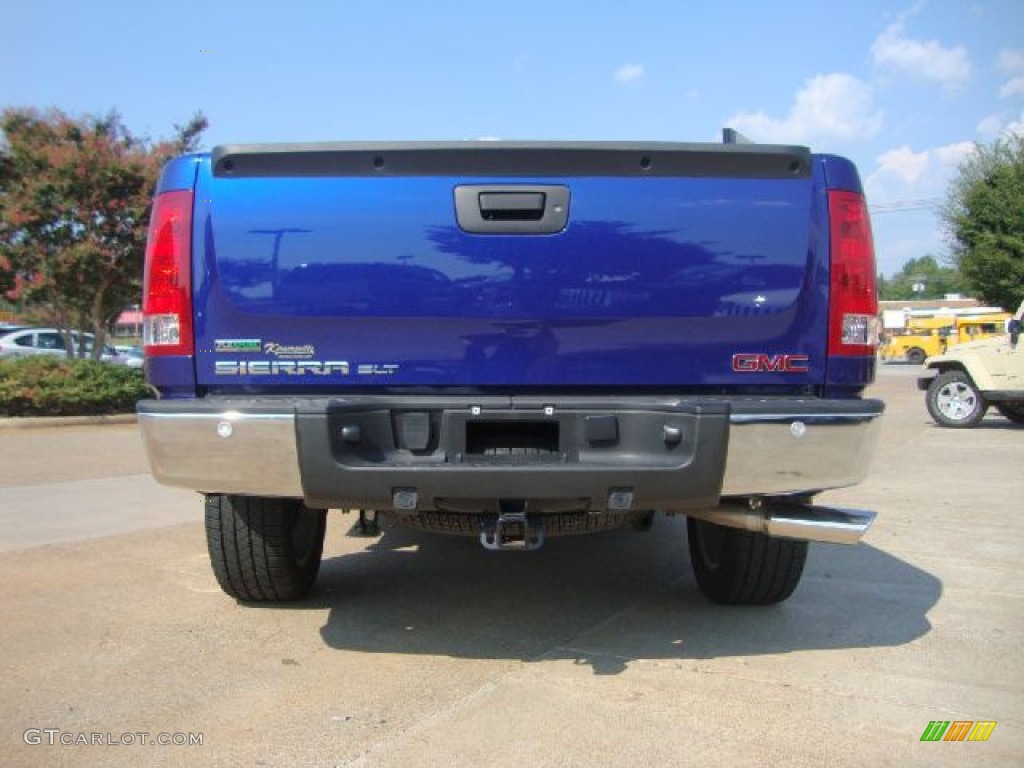 2010 Sierra 1500 SLT Crew Cab 4x4 - Laser Blue Metallic / Dark Titanium/Light Titanium photo #4
