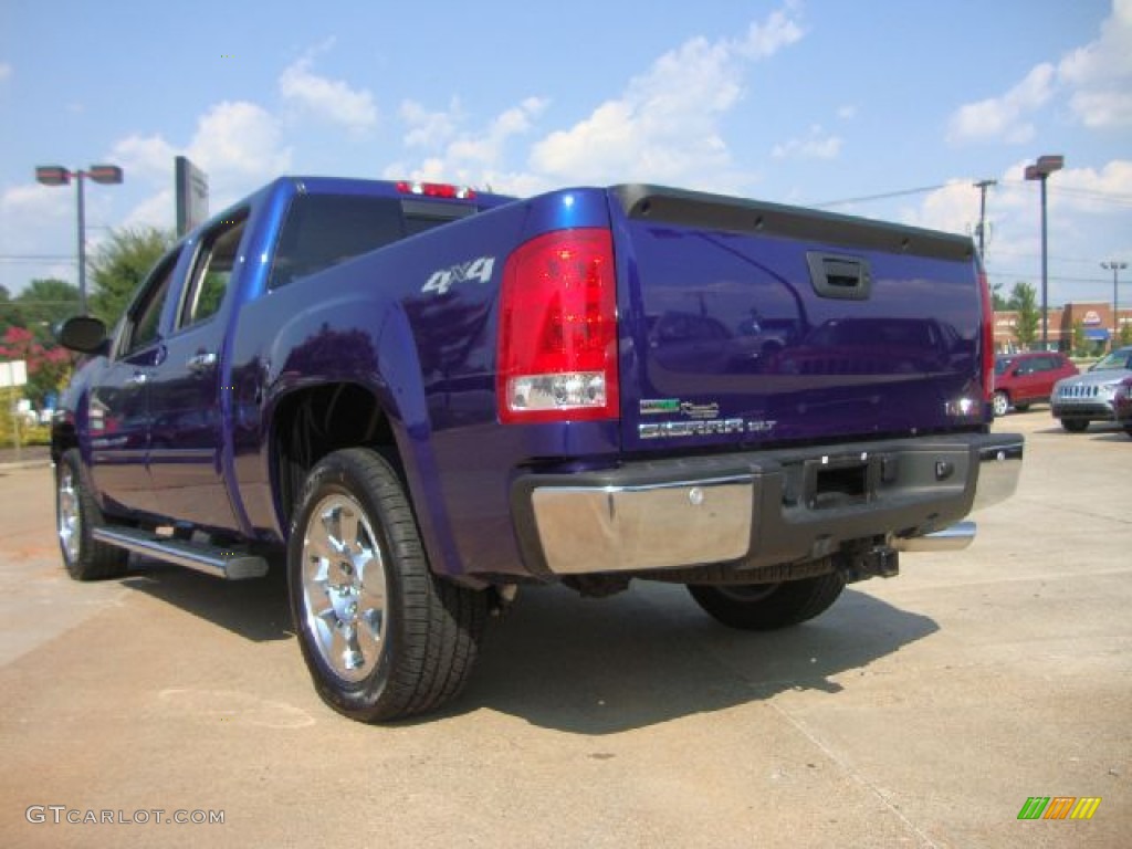 2010 Sierra 1500 SLT Crew Cab 4x4 - Laser Blue Metallic / Dark Titanium/Light Titanium photo #5