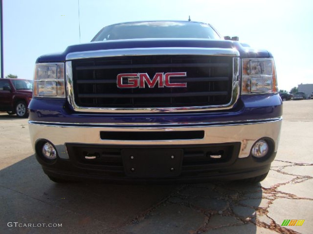 2010 Sierra 1500 SLT Crew Cab 4x4 - Laser Blue Metallic / Dark Titanium/Light Titanium photo #8
