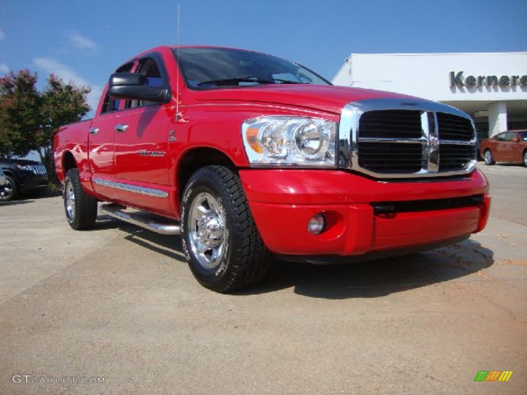 2006 Ram 3500 Laramie Quad Cab - Flame Red / Medium Slate Gray photo #1