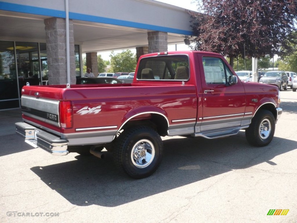 Electric Currant Red Pearl 1995 Ford F150 XLT Regular Cab 4x4 Exterior Photo #52825754