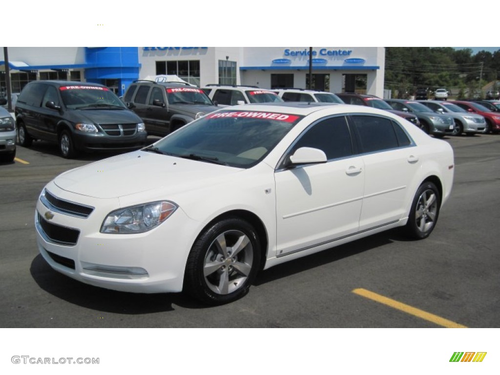 2008 Malibu LT Sedan - White / Cocoa/Cashmere Beige photo #1