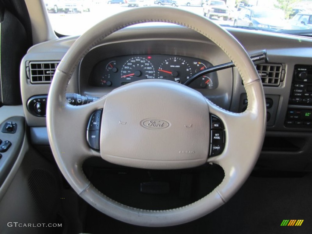 2002 Ford Excursion Limited 4x4 Medium Parchment Steering Wheel Photo #52829321