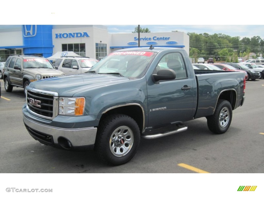 2008 Sierra 1500 Regular Cab 4x4 - Steel Gray Metallic / Dark Titanium photo #1