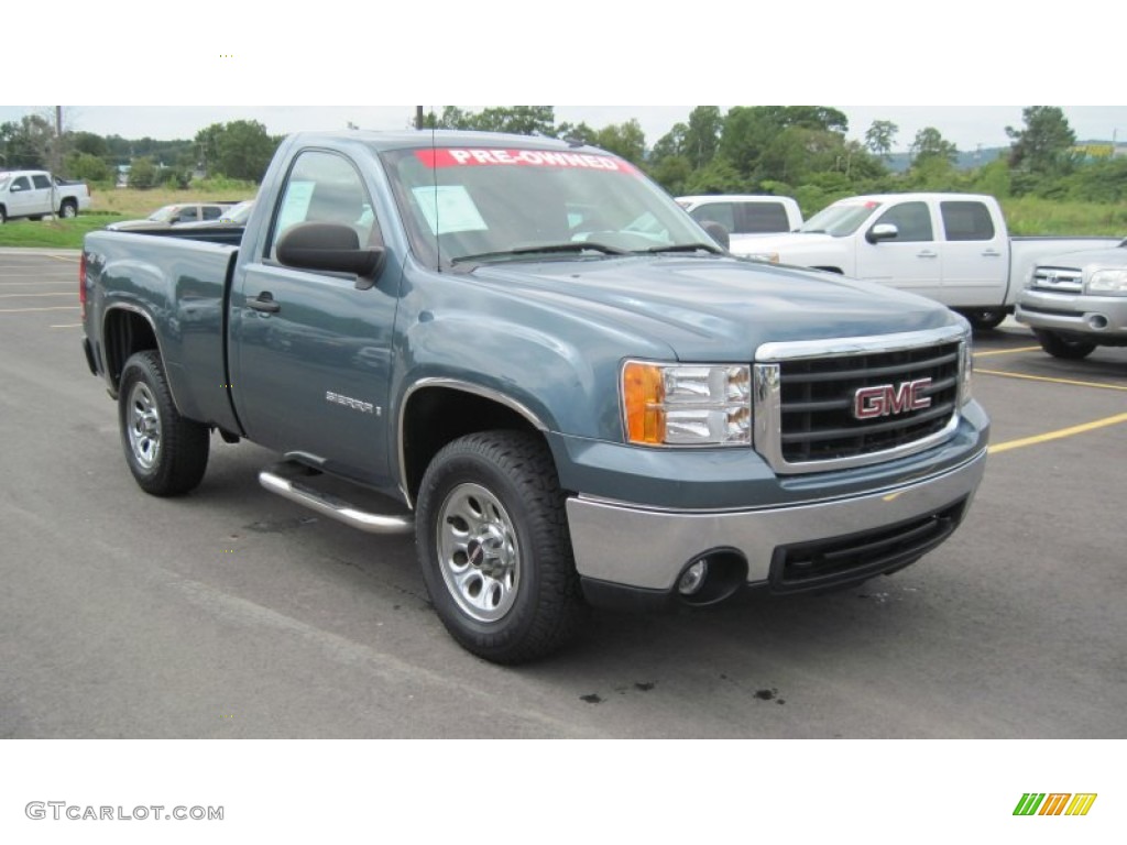 2008 Sierra 1500 Regular Cab 4x4 - Steel Gray Metallic / Dark Titanium photo #7