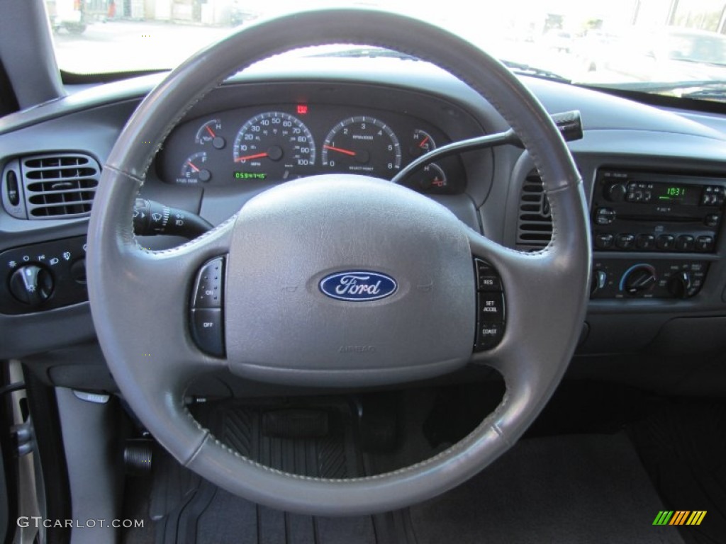 2003 Ford F150 XLT SuperCab 4x4 Medium Graphite Grey Steering Wheel Photo #52830815