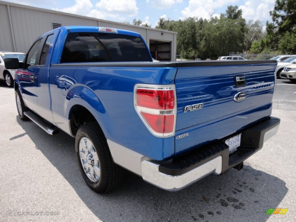 2010 F150 XLT SuperCab - Blue Flame Metallic / Medium Stone photo #3