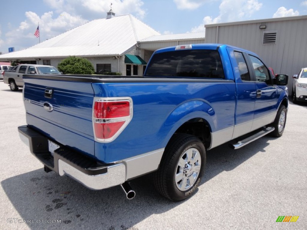 2010 F150 XLT SuperCab - Blue Flame Metallic / Medium Stone photo #9