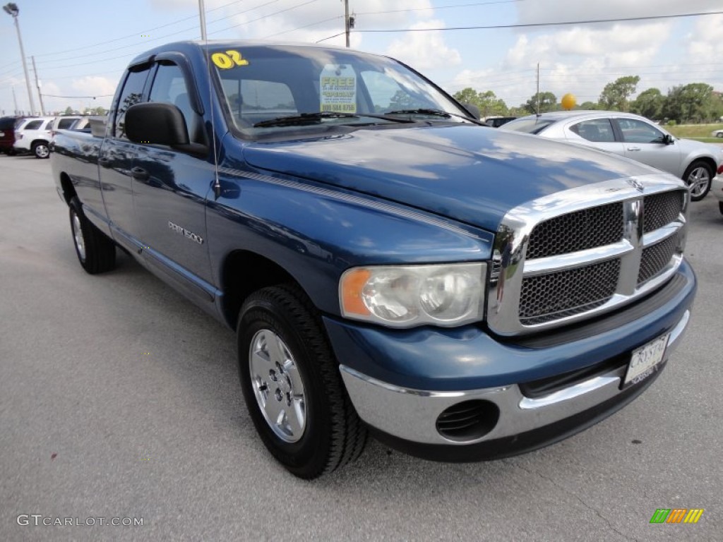 2002 Ram 1500 SLT Quad Cab 4x4 - Atlantic Blue Pearl / Dark Slate Gray photo #12