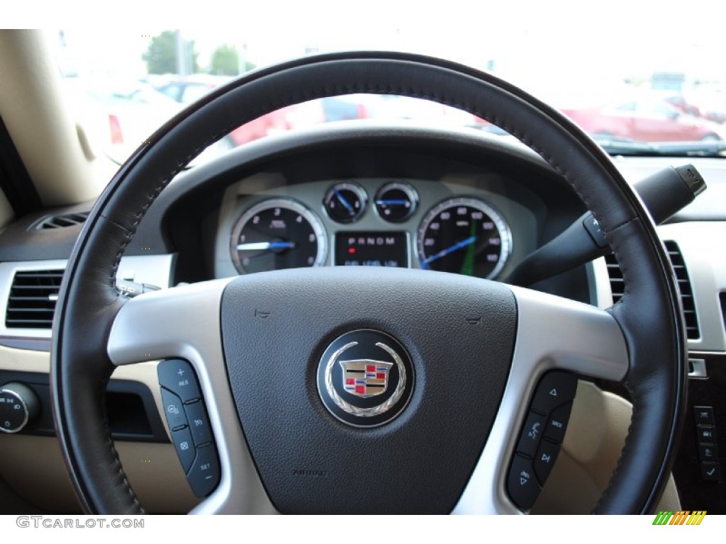 2011 Cadillac Escalade Premium Cashmere/Cocoa Steering Wheel Photo #52834575