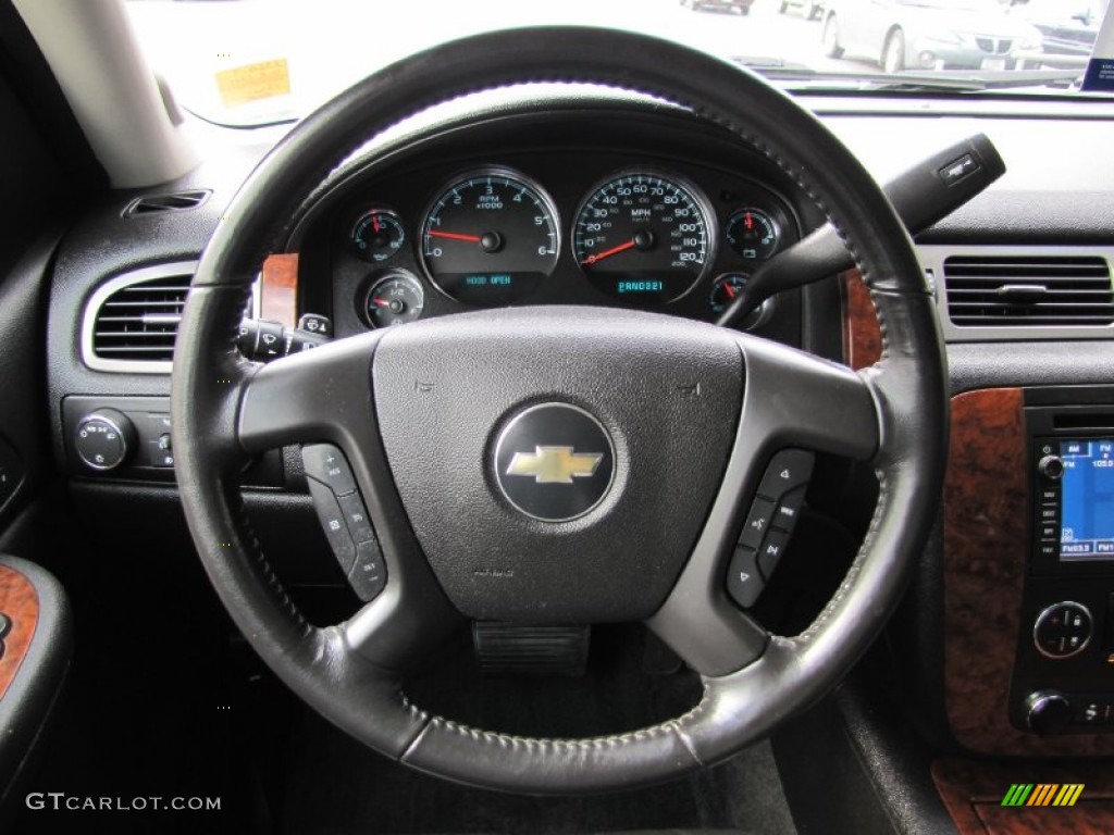 2008 Chevrolet Tahoe LTZ 4x4 Ebony Steering Wheel Photo #52834941