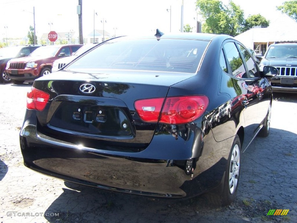 2009 Elantra SE Sedan - Black Pearl / Gray photo #2