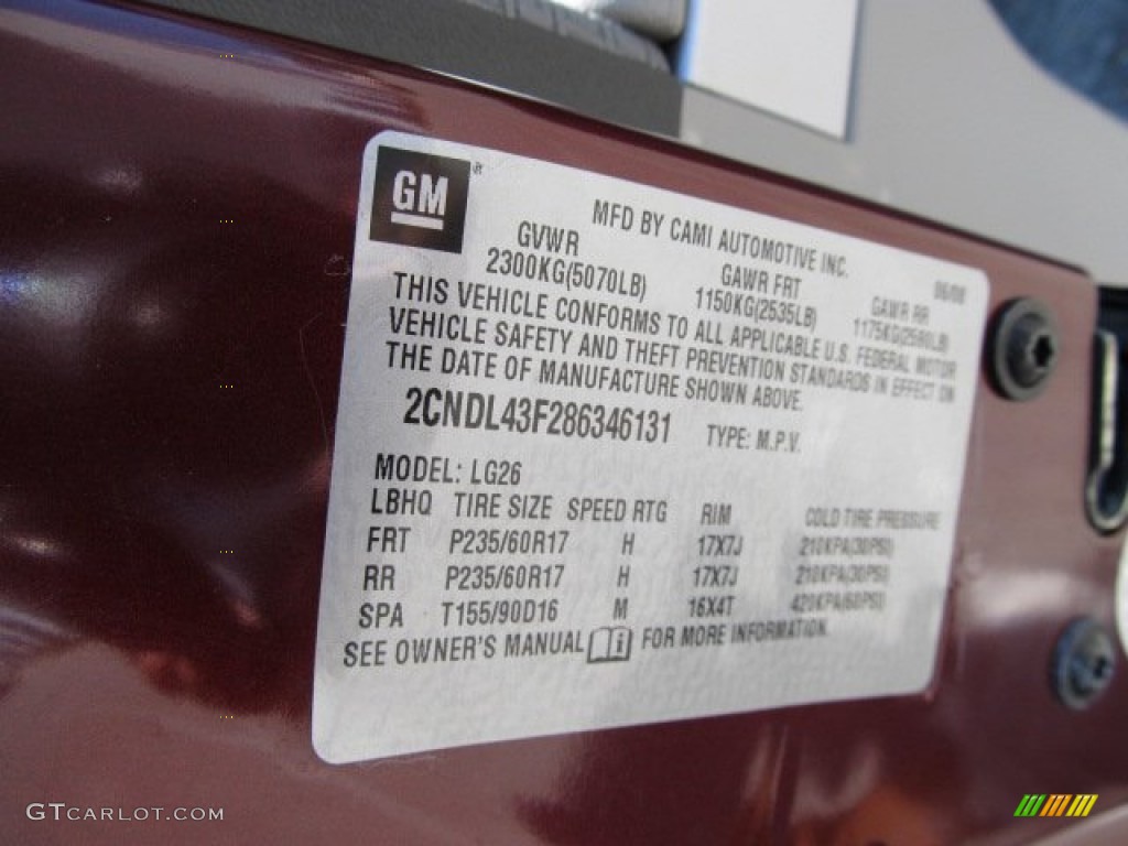 2008 Equinox LT AWD - Deep Ruby Red Metallic / Light Gray photo #24