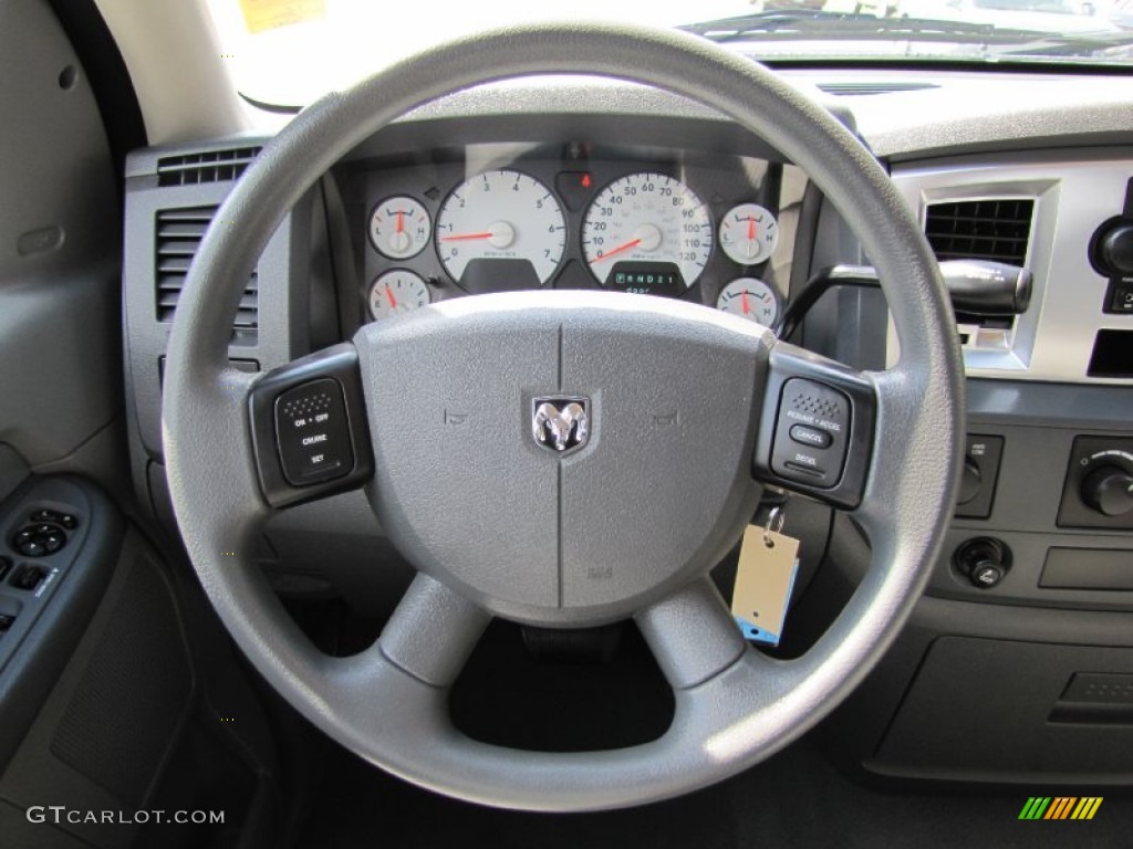 2008 Dodge Ram 1500 SLT Quad Cab 4x4 Medium Slate Gray Steering Wheel Photo #52840557