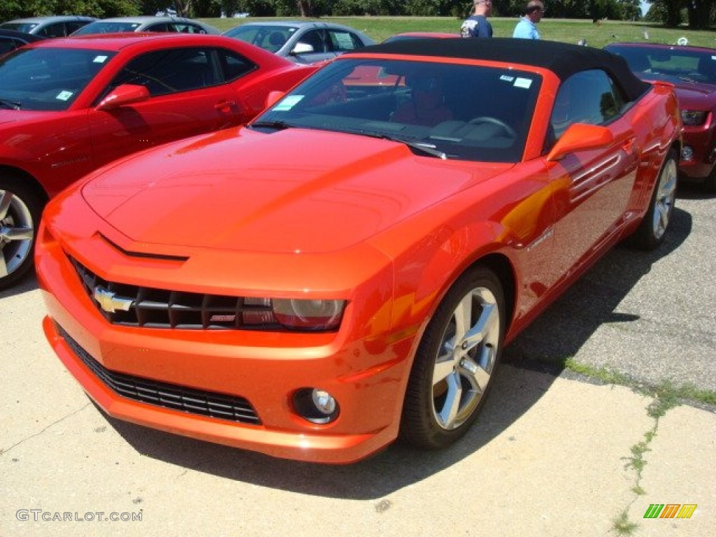 2011 Camaro SS/RS Convertible - Inferno Orange Metallic / Inferno Orange/Black photo #1